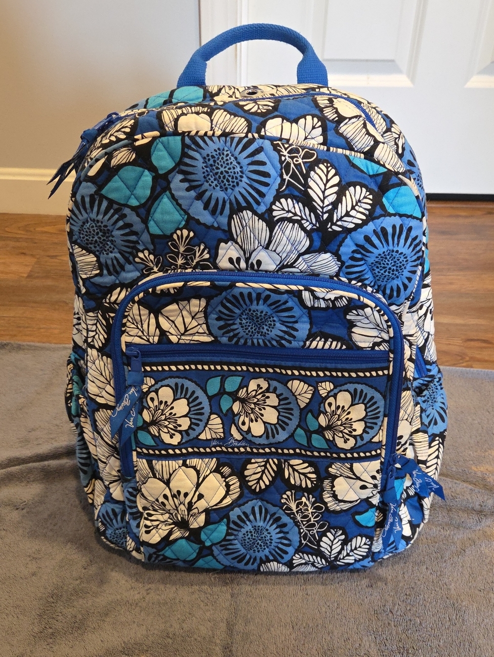 Vera Bradley Blue Floral Quilted Daypack